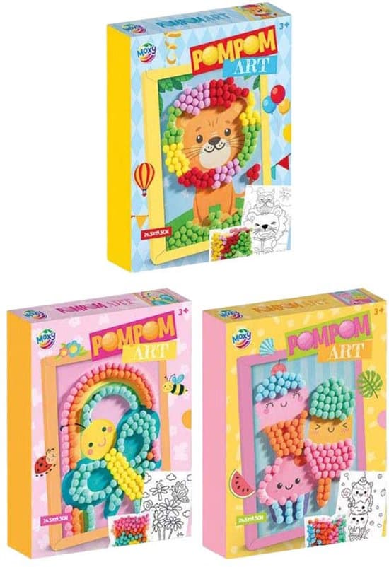 Creative Craft Group knutselset pomponkunst met lijst voor kinderen.