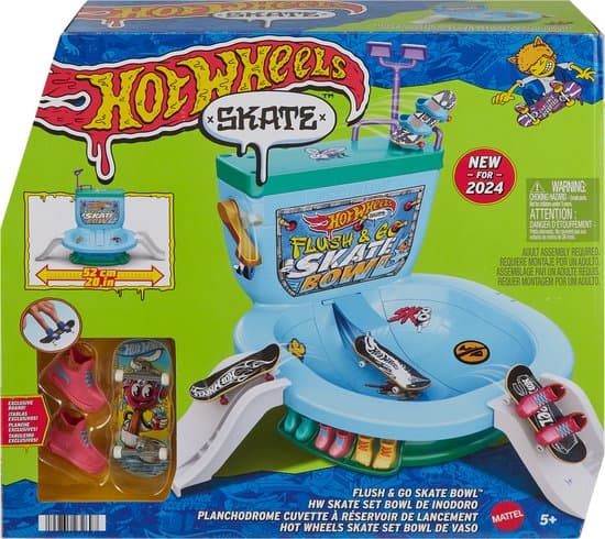 Hot Wheels Skate Doorspoelen En Gaan Skateset - Toiletpot Racebaan