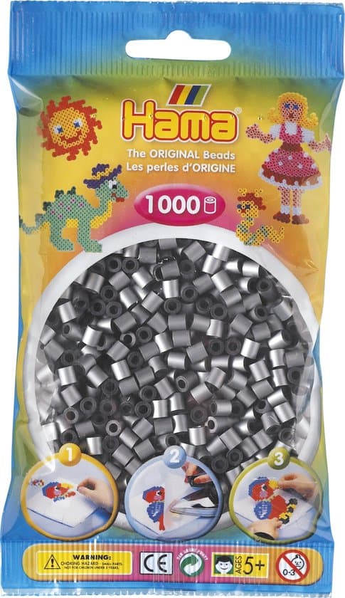 Hama Strijkkralen Zilver - 1000 Stuks voor creativiteit en motoriek