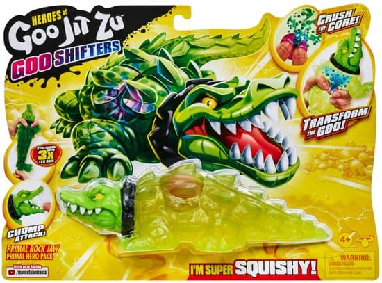 Heroes of Goo Jit Zu Primal Rock Jaw – Stretch Primal Figuur met Color Change Core