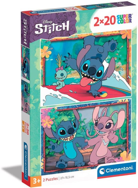 Clementoni - Puzzel - 2X20 Stukjes - Stitch Disney - Kinderpuzzel - Vanaf 3 Jaar