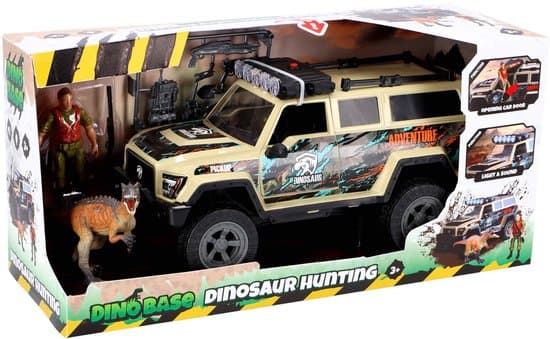 Dino Base speelgoed terreinwagen met dino, licht en geluid - avontuurlijk kinderspeelgoed.