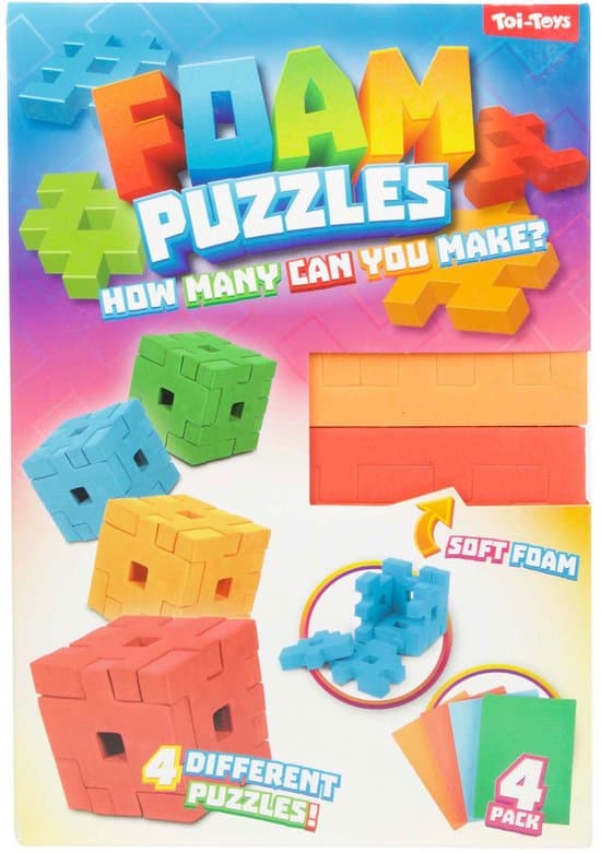 3D Puzzels Foam Cube, 4st.