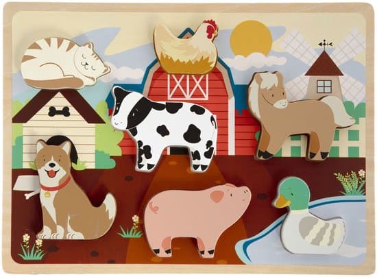 Creative Craft Group houten puzzel boerderij 3D speelgoed 7-delig.