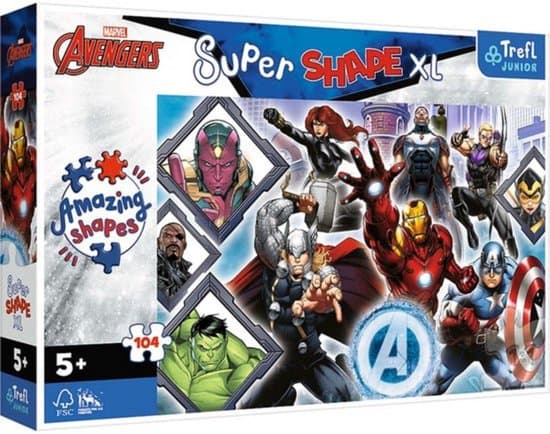 Trefl Je Favoriete Avengers Disney Marvel XL Legpuzzel - 104 stukjes - Vanaf 3 jaar