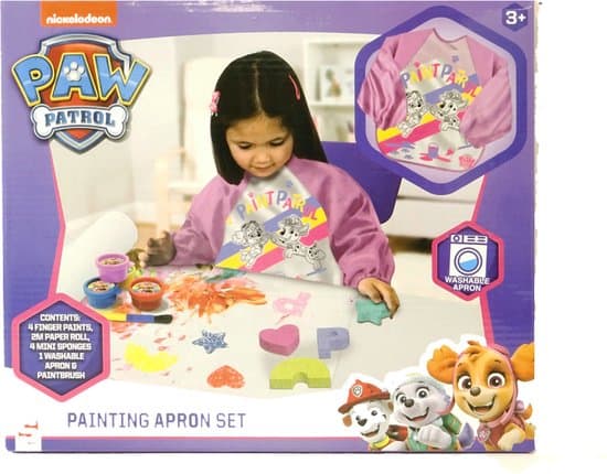 Paw Patrol Vingerverfset met Schort - Roze - Skye