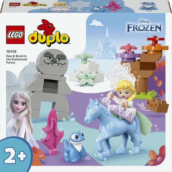LEGO 10418 DUPLO Disney Elsa en Bruni in het Betoverde Bos Frozen 2 Set met Poppetjes