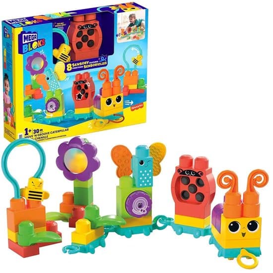 MEGA Bloks Beweeg en swing rups - 30 blokken - Bouwstenen met geluiden
