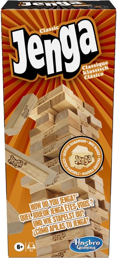 Klassieke Jenga Blokken van echt hardhout Stapeltorenspel voor kinderen vanaf 6 jaar 1 of meer spelers