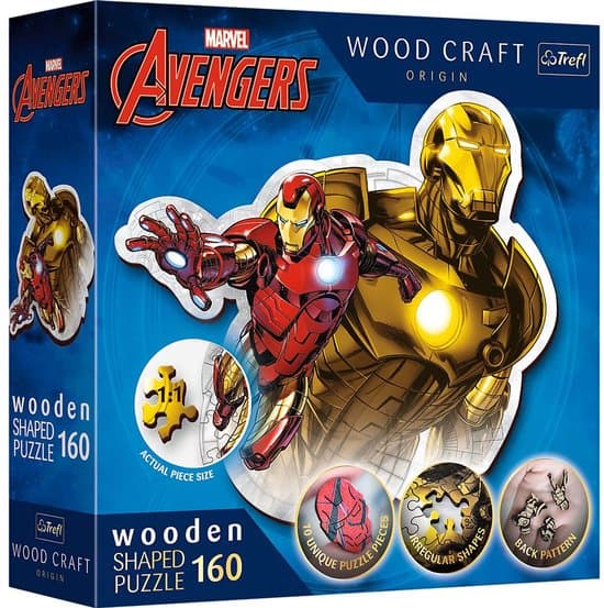 Trefl Brave Iron Man Disney Marvel Heroes Hout Houten Legpuzzel - 160 stukjes - Vanaf 6 jaar