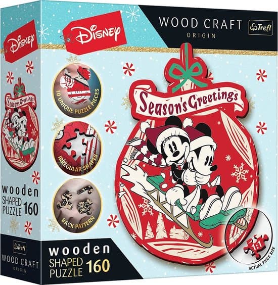 Trefl houten puzzel - Disney Mickey Mouse kerst 160 stukjes FSC.