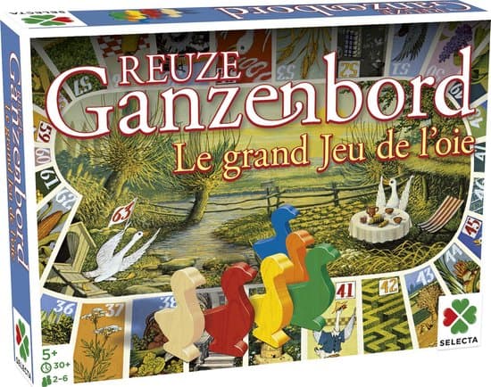 Tactic Selecta Reuze Ganzenbord – Klassiek Bordspel in Extra Groot Formaat – Inclusief Speelbord, Houten Ganzen en Dobbelsteen – Vanaf 5 Jaar