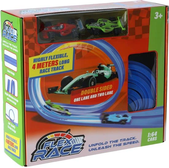 Flexibele Racebaan Kinderen - Speelgoed - Racebaan Flexibel inclusief 2 race auto's - 4 meter