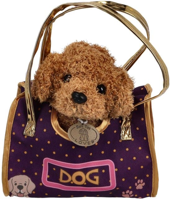 Pluchiez pluche hond knuffel met draagtas - schattig speelgoed.