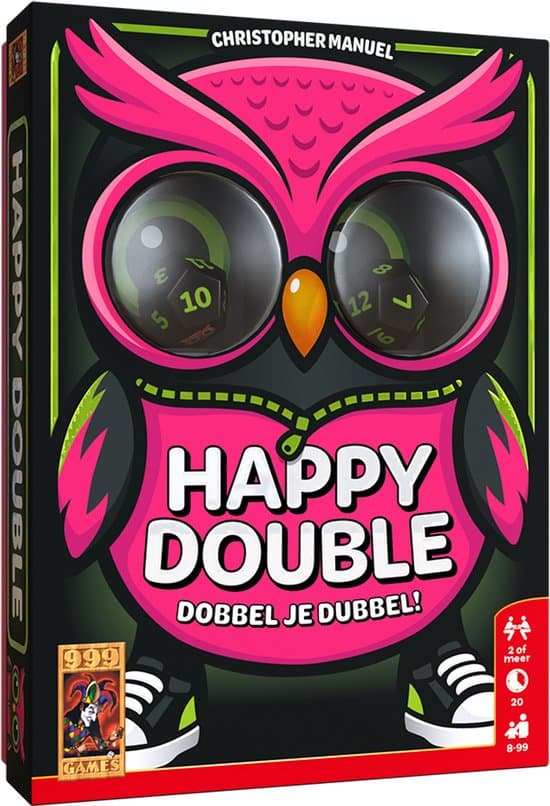 999 Games - Happy Double - Dobbelspel - Wie niet durft, die niet wint! - Familiespel - Gezelschapsspel - Reisspel