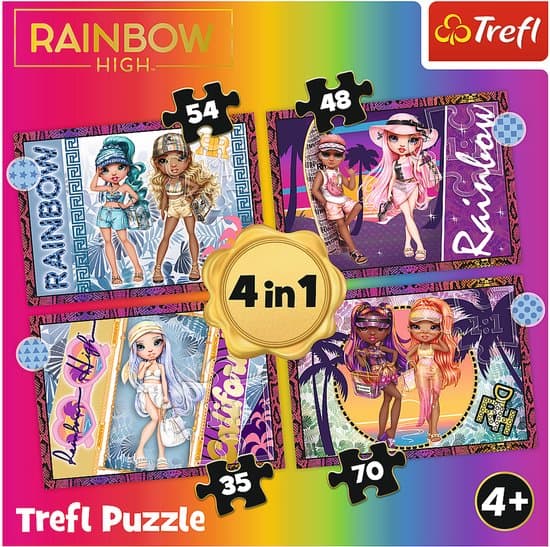 Trefl Rainbow High Modne Laleczki 4-in-1 Puzzel - 207 stukjes - Vanaf 4 jaar