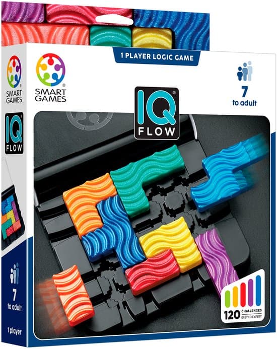 SmartGames IQ Flow - 120 Opdrachten met Schuifmechanisme - Denkspel & Reisspel - Solospel - Vanaf 7 Jaar