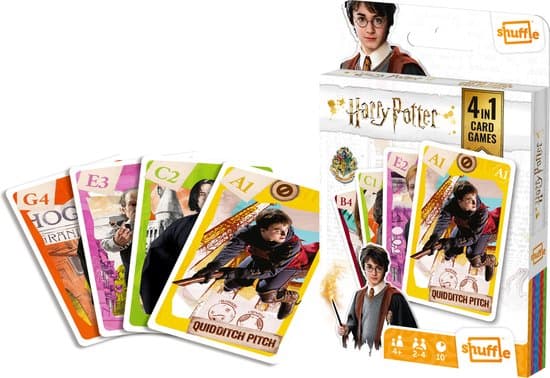 Shuffle Harry Potter - 4-in-1 Kaartspellen (Kwartet, memo, snap, actiespel)