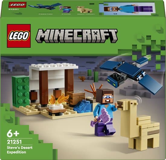 LEGO Minecraft Steve's woestijnexpeditie Constructie Speelgoed Actiefiguren Set 21251