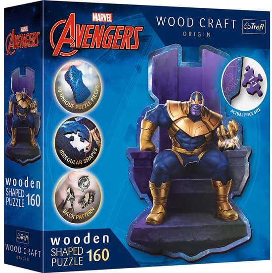 Trefl Thanos op Troon Disney Marvelhelden Hout Houten Legpuzzel - 160 stukjes - Vanaf 6 jaar