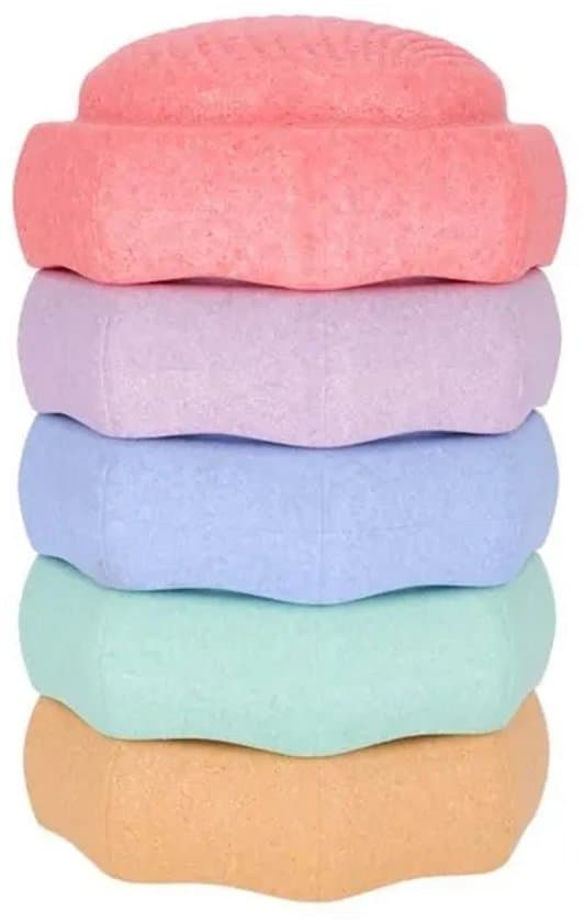 Jipy Stapstenen - Stapblokken - Stapelblokken 5 Stuks - Stapelspeelgoed voor Baby en Peuter - Educatief Motoriek Speelgoed - Pastelkleuren
