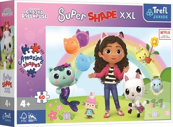 Trefl Happy Friends of Gabby Universal Gabby's Poppenhuis XXL Legpuzzel - 60 stukjes - Vanaf 4 jaar