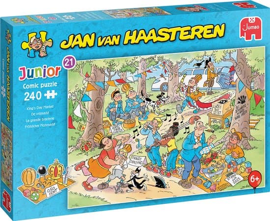 Jan van Haasteren Junior 21 - De vrijmarkt - 240 stukjes puzzel - Legpuzzel voor kinderen, Vanaf 6 jaar