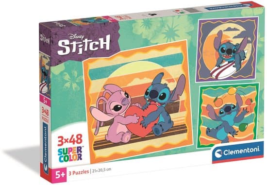 Clementoni - Puzzel - 3x48 Stukjes - Square Stitch Thema - Puzzel Voor Kinderen - Vanaf 5 Jaar