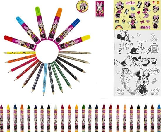 Undercover Minnie Mouse kleurkoffer - creatieve set voor kinderen 51-delig.