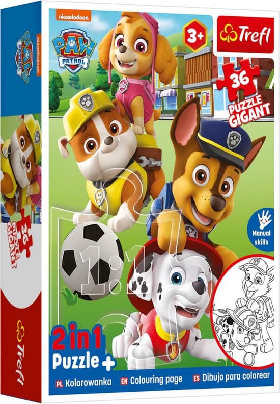 Paw Patrol 2-in-1 XL inkleur puzzel