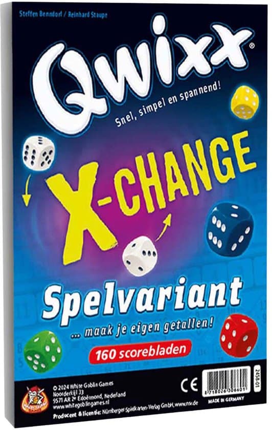 White Goblin Games - Qwixx: X-Change - Uitbreiding- 2 tot 5 spelers - Strategisch spel - Extra scoreblokken met nieuwe uitdagingen - Gezelschapsspel