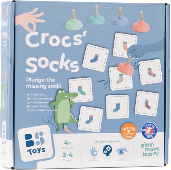 BS Toys Kinderspel Crocs’ Socks! - 52-delig Spel - Speelgoed 4 Jaar - Cadeau kind - Memory spelletjes - Actiespel