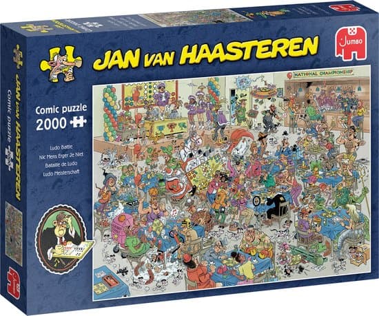 Jan van Haasteren - NK Mens Erger Je Niet - 2000 stukjes puzzel - Legpuzzel
