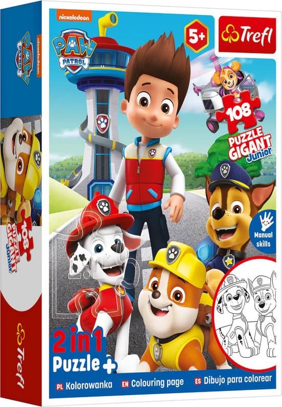 Paw Patrol XL inkleur puzzel