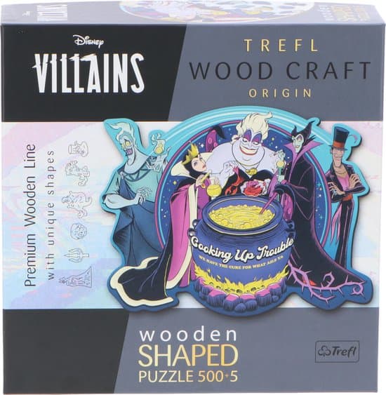 Trefl houten puzzel Disney Villains 500+5 stukjes - milieuvriendelijk FSC.
