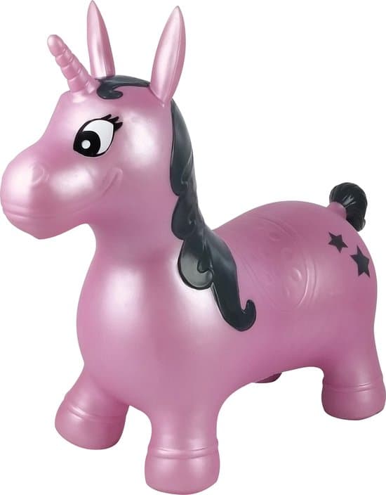 Opblaasbare Springunicorn met pluche pak