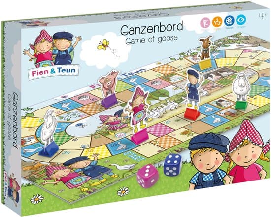 Fien & Teun ganzenbord - educatief peuter speelgoed - gezelschaps spel bordspel - boerderij thema - Bambolino Toys - Vanaf 4 jaar cadeautip