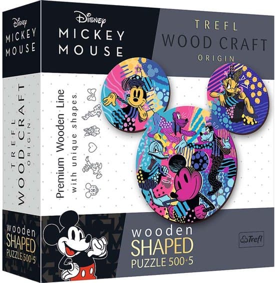 Trefl puzzel hout Mickey Mouse 500+5 stukjes Disney cartoon.