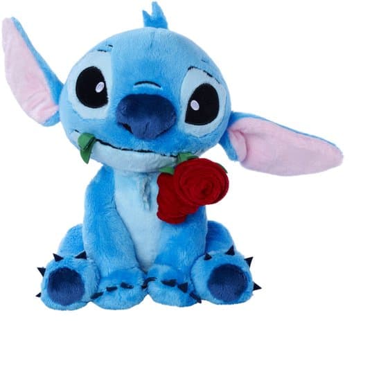 Pluche Disney - Stitch met roos (25cm)