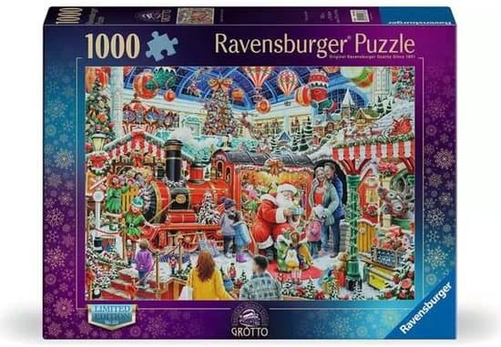 Ravensburger kerst legpuzzel 1000 stukjes stoomtrein aanbieding.