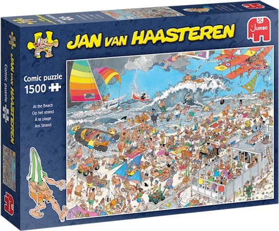 Jan van Haasteren - Op het strand - 1500 stukjes puzzel - Legpuzzel volwassenen