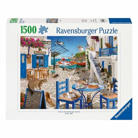 Ravensburger puzzel katten Mykonos 1500 stukjes legpuzzel.